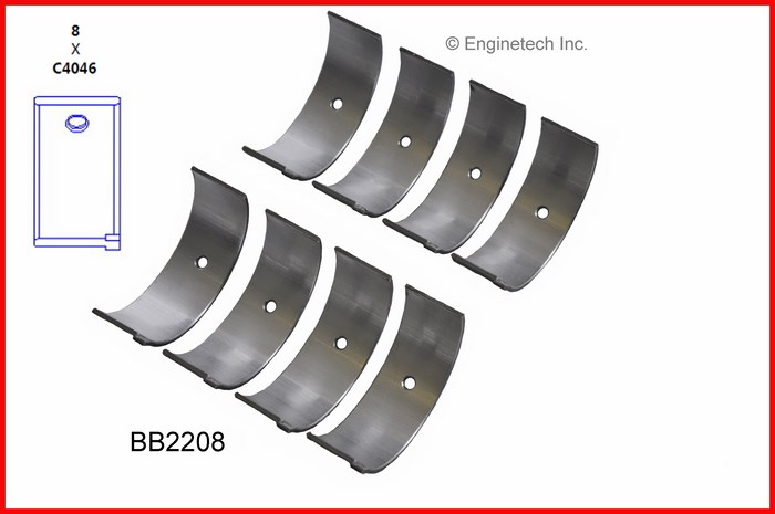 Enginetech Engine Full Connecting Rod Bearing Set - BB2208.25