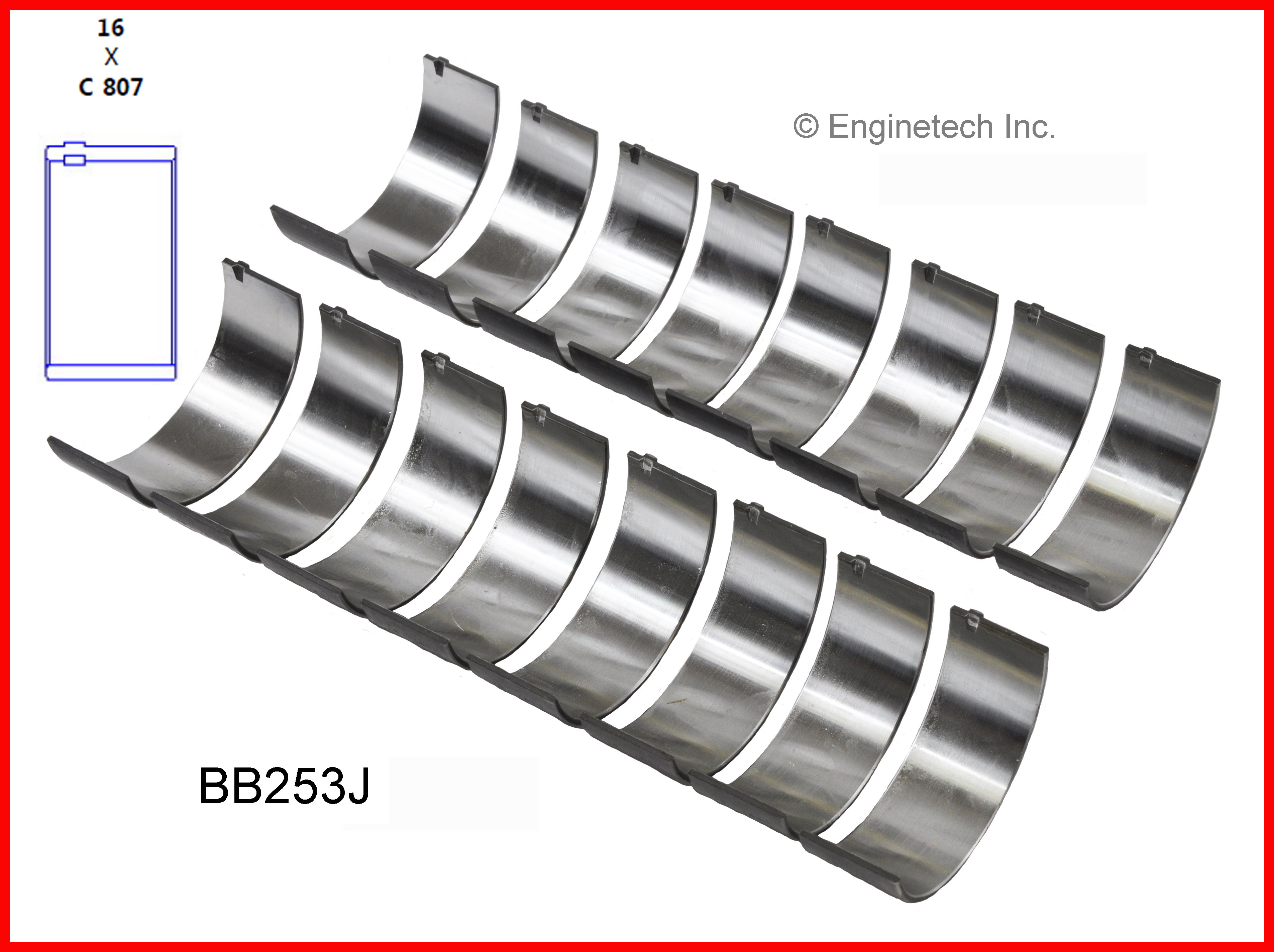Enginetech Engine Full Connecting Rod Bearing Set - BB253J001