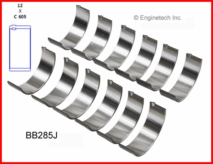 Enginetech Engine Full Connecting Rod Bearing Set - BB285J.25