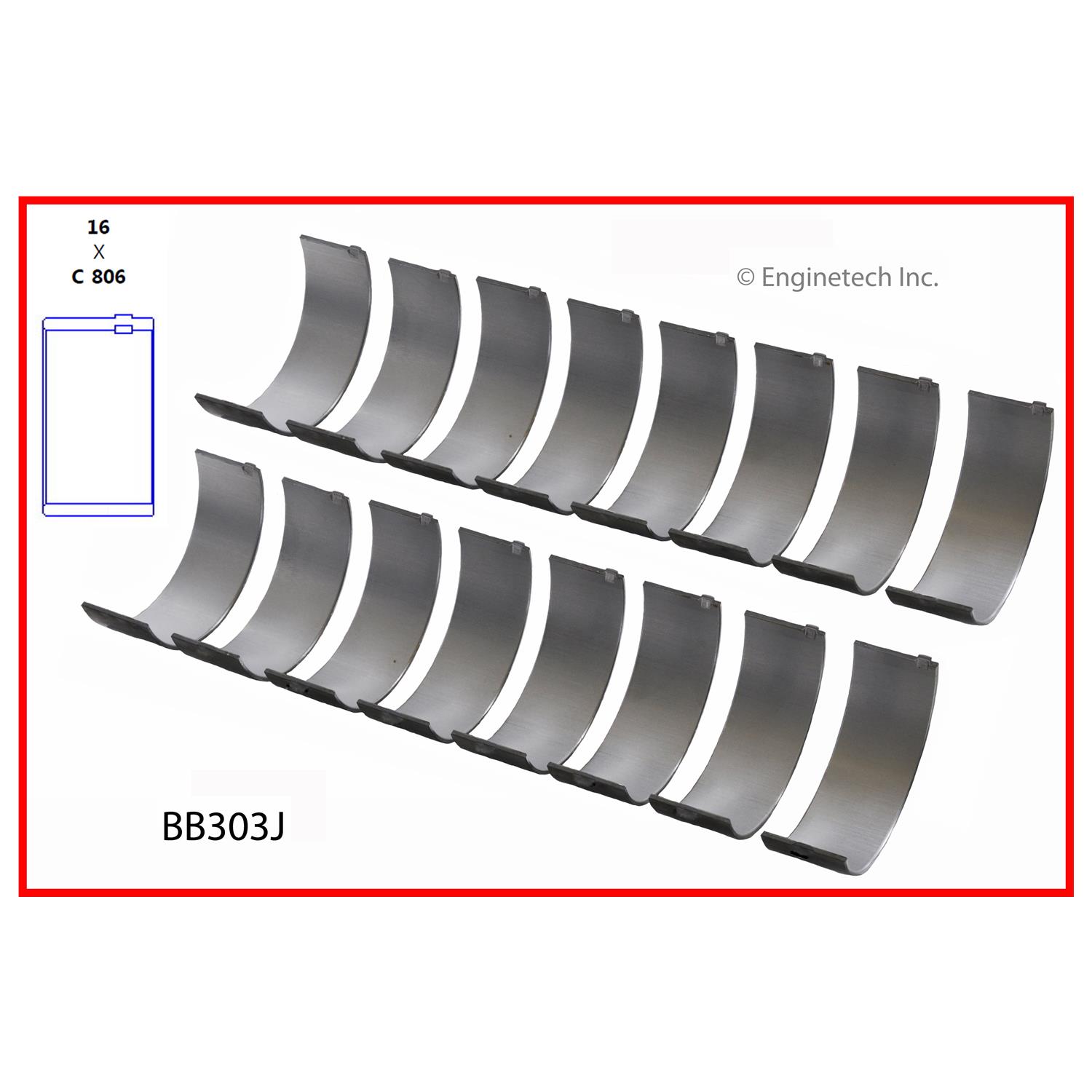 Enginetech Engine Full Connecting Rod Bearing Set - BB303J010