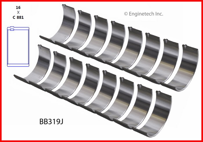 Enginetech Engine Full Connecting Rod Bearing Set - BB319J.25