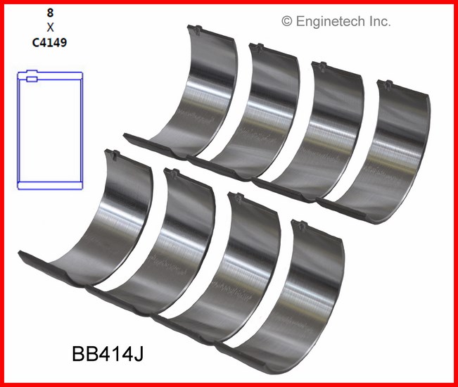 Enginetech Engine Full Connecting Rod Bearing Set - BB414J.25