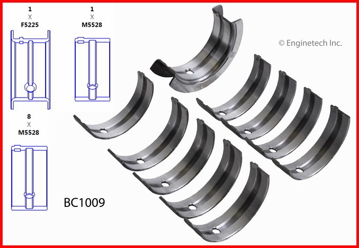 Enginetech Engine Full Crankshaft Main Bearing Set - BC1009.25