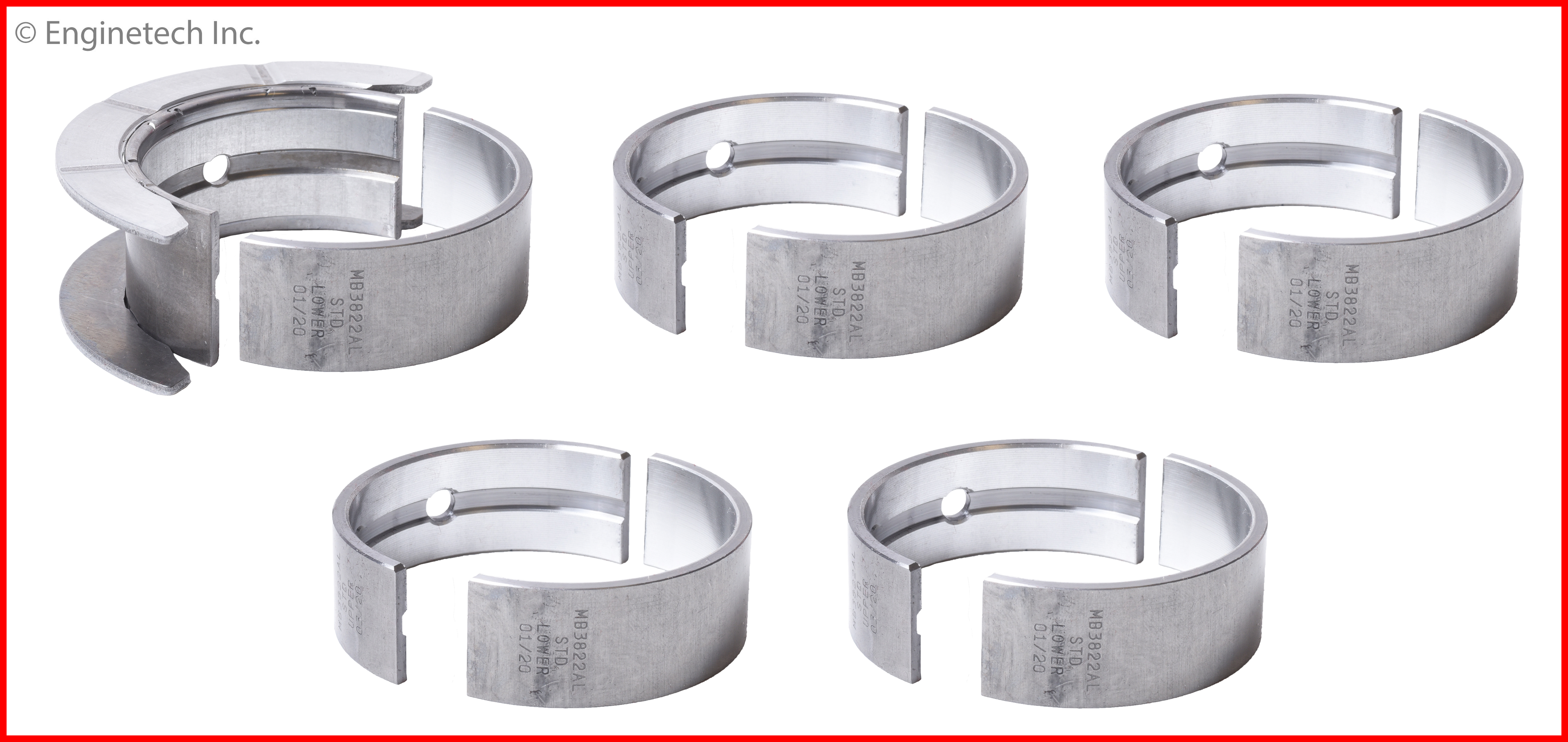 Enginetech Engine Full Crankshaft Main Bearing Set - BC116J.25