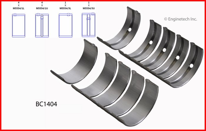 Enginetech Engine Full Crankshaft Main Bearing Set - BC1404.25