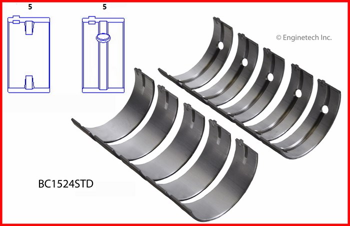 Enginetech Engine Full Crankshaft Main Bearing Set - BC1524.25