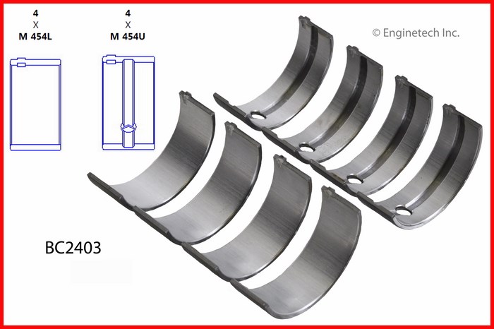 Enginetech Engine Full Crankshaft Main Bearing Set - BC2403.25