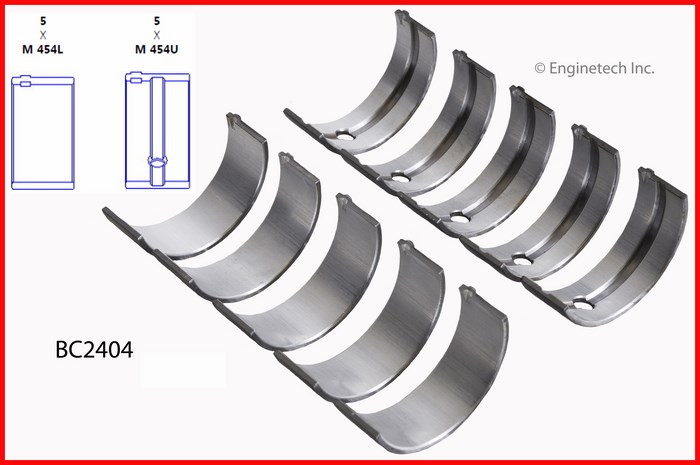 Enginetech Engine Full Crankshaft Main Bearing Set - BC2404.25