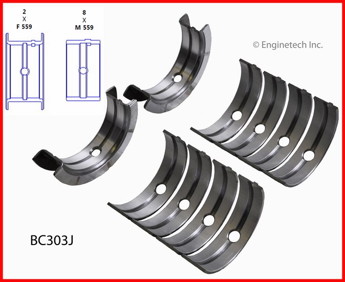 Enginetech Engine Full Crankshaft Main Bearing Set - BC303J030