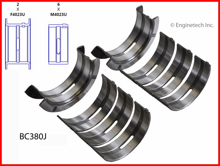 Enginetech Engine Full Crankshaft Main Bearing Set - BC380J020