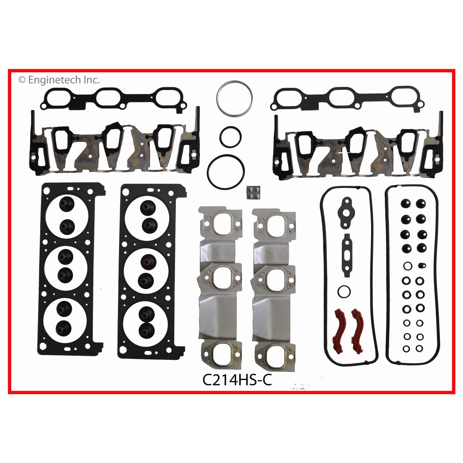 Enginetech Engine Cylinder Head Gasket Set GMC / Chevrolet Car and Truck with Head Bolts - C214HS-CWB