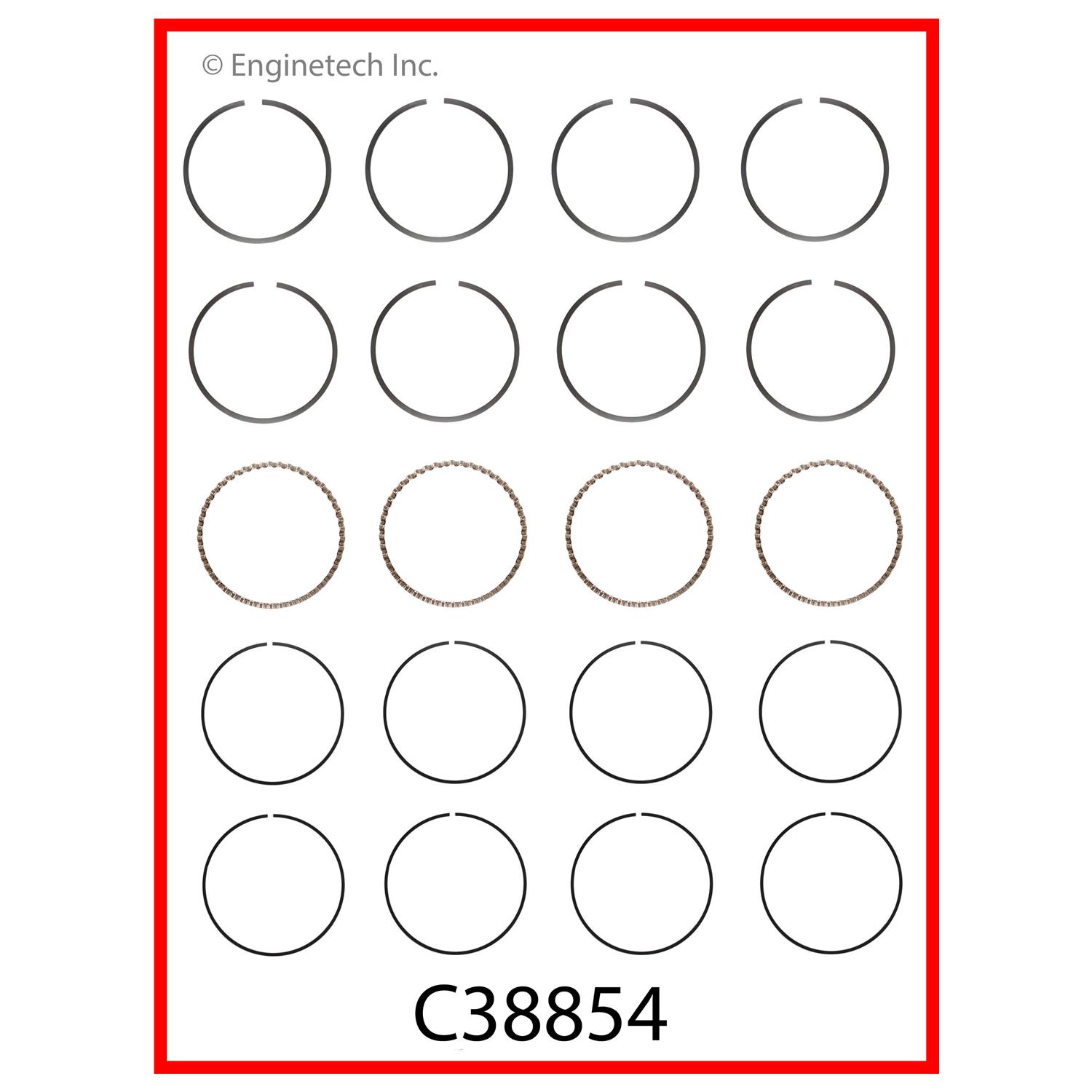 Enginetech Engine Premium Piston Ring Complete Set - C38854-030