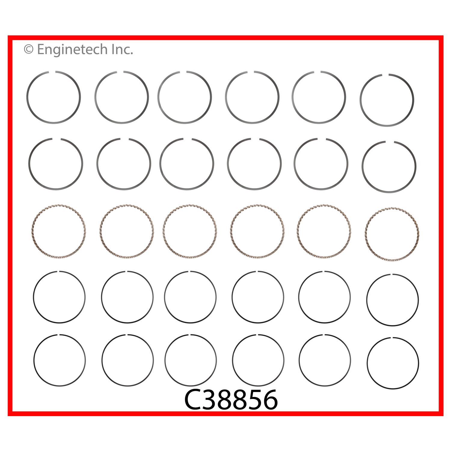 Enginetech Engine Premium Piston Ring Complete Set - C38856-040