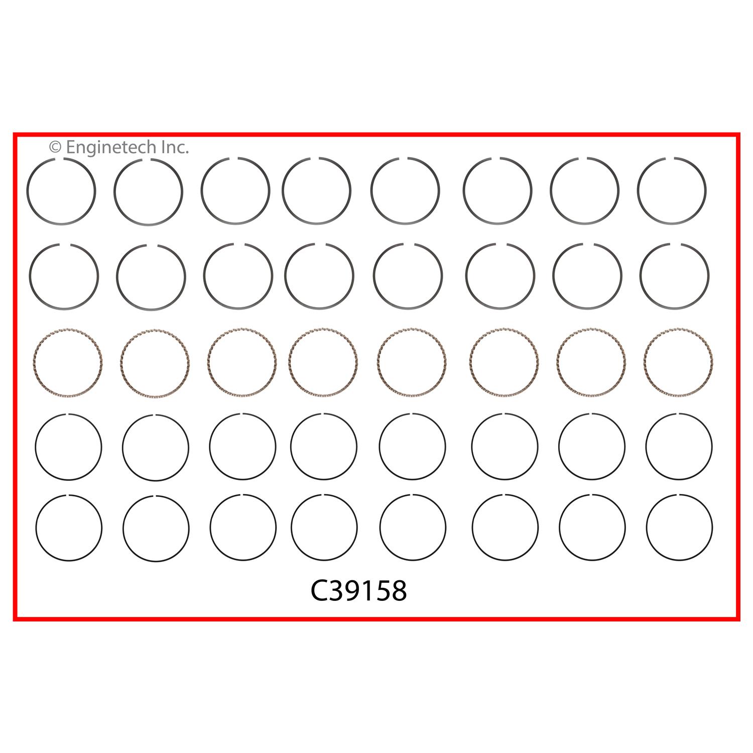 Enginetech Engine Premium Piston Ring Complete Set - C39158-020