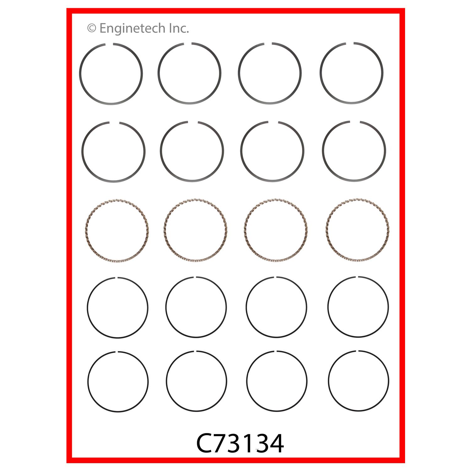 Enginetech Engine Premium Piston Ring Complete Set - C73134-.50