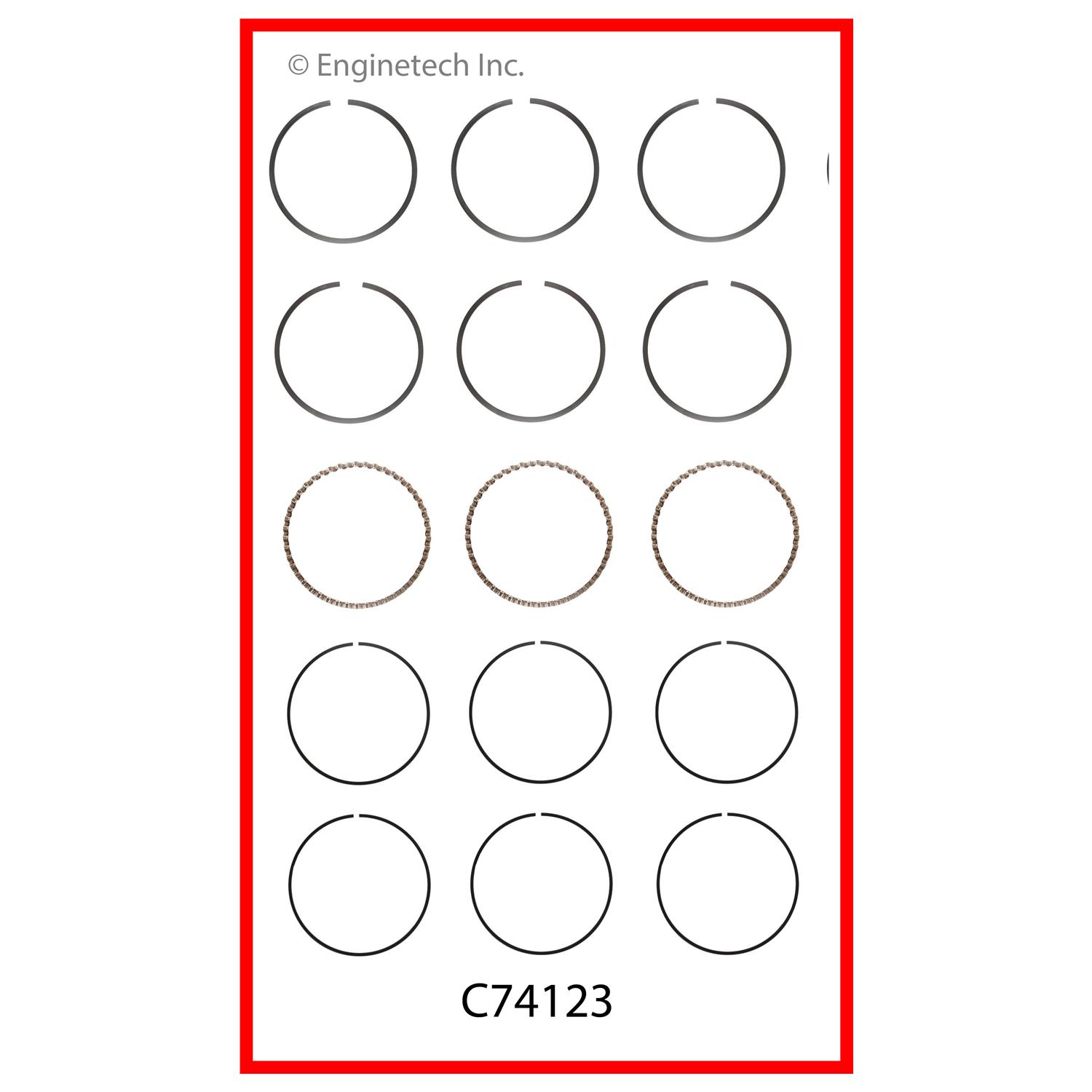 Enginetech Engine Premium Piston Ring Complete Set - C74123-.50