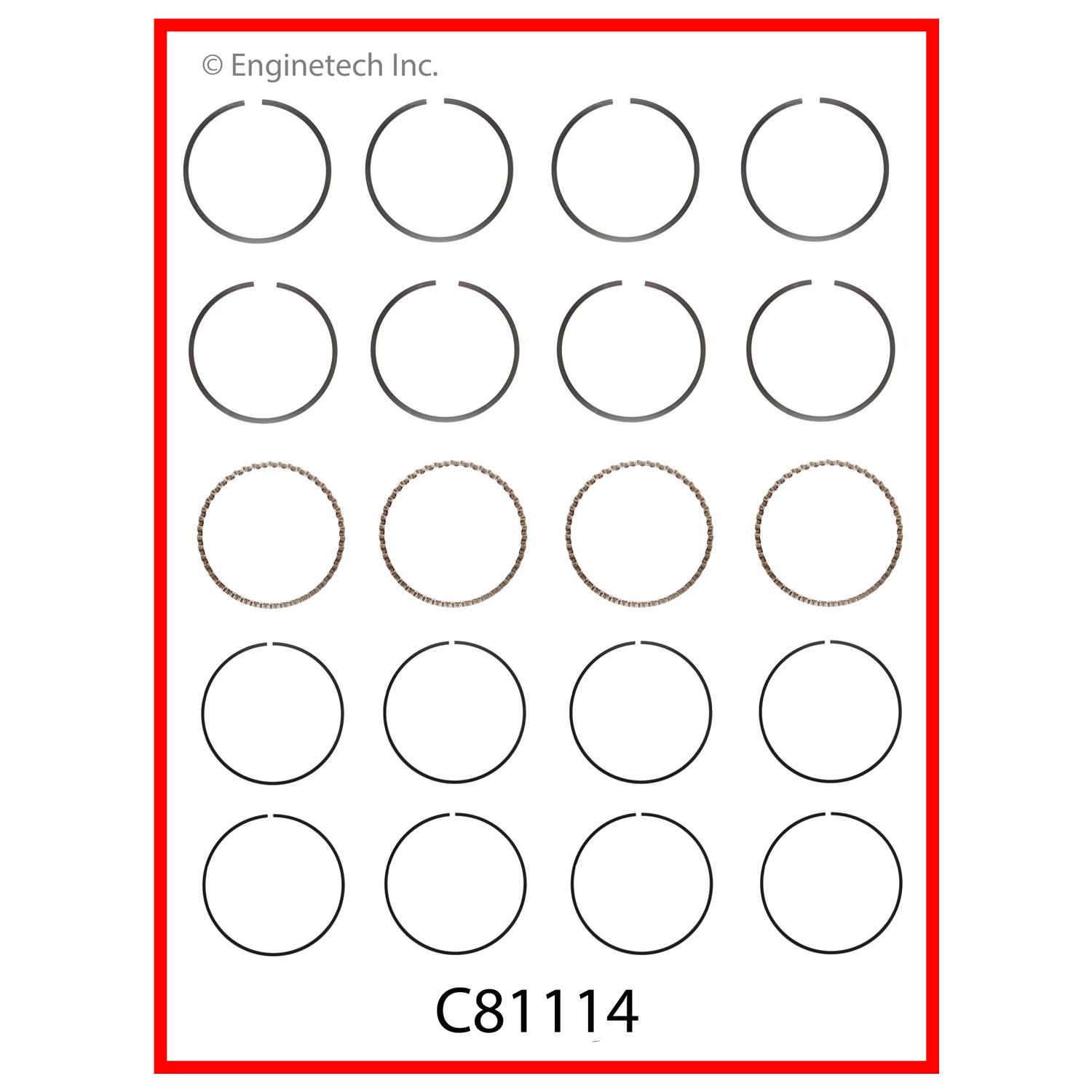 Enginetech Engine Premium Piston Ring Complete Set - C81114-.50