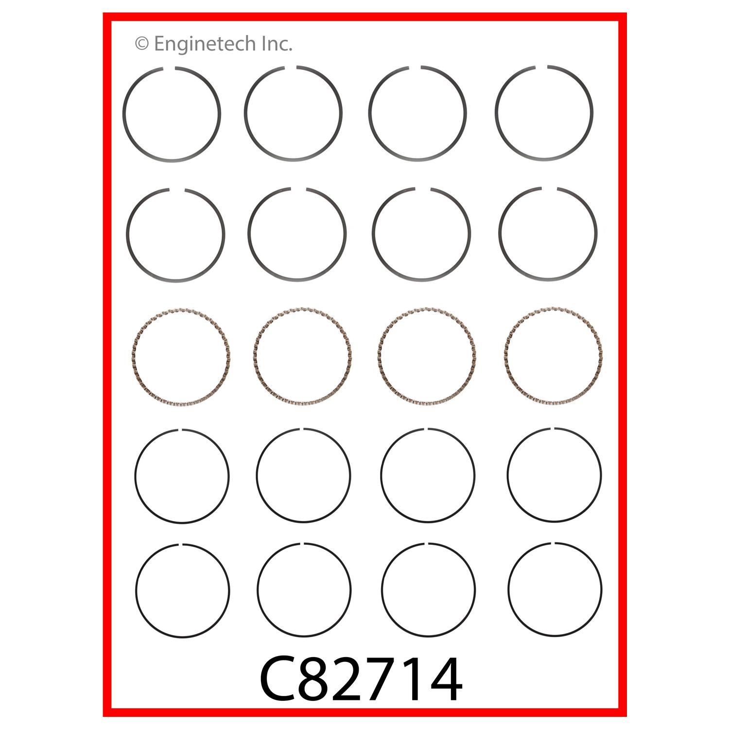 Enginetech Engine Premium Piston Ring Complete Set - C82714-.50