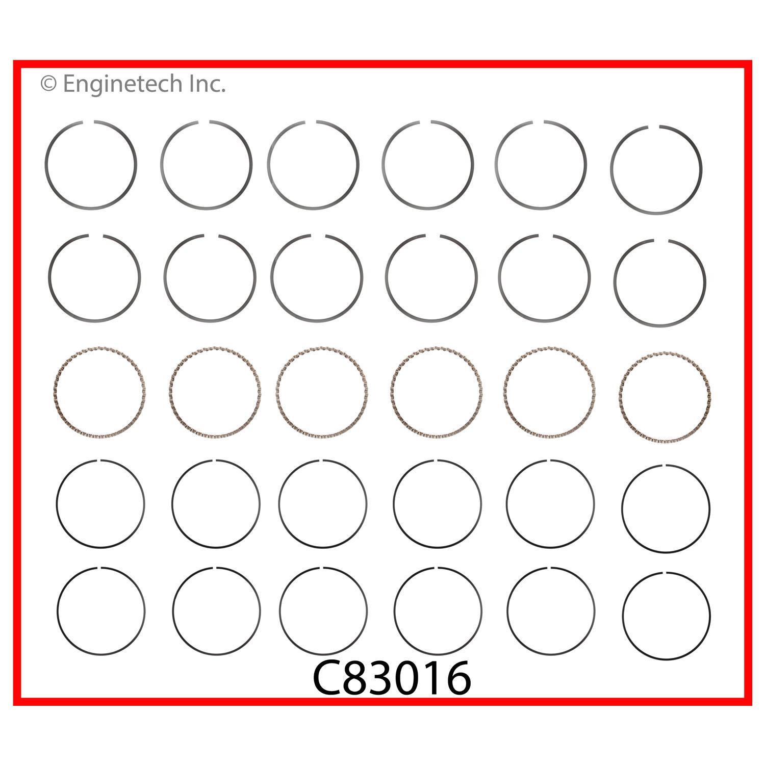 Enginetech Engine Premium Piston Ring Complete Set - C83016-STD