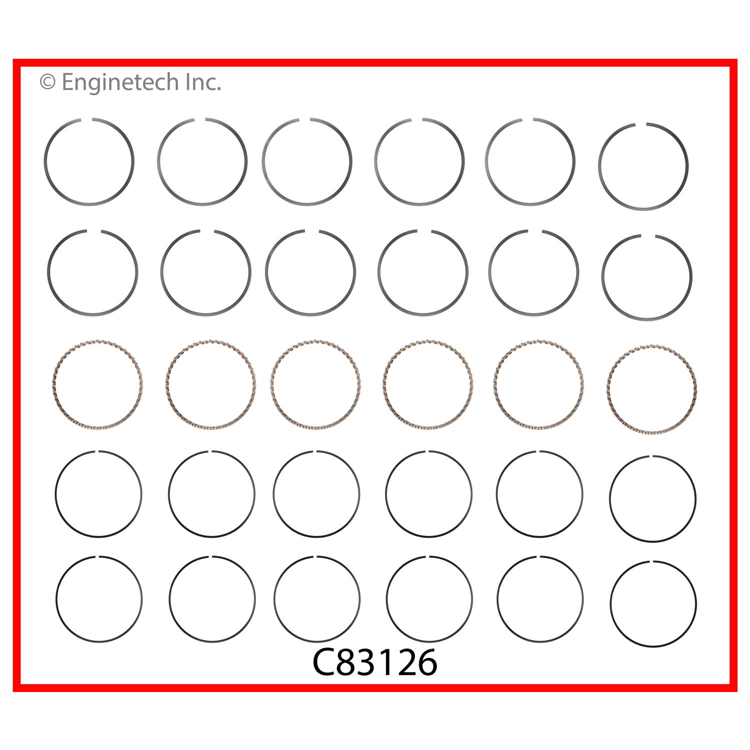 Enginetech Engine Premium Piston Ring Complete Set - C83126-STD