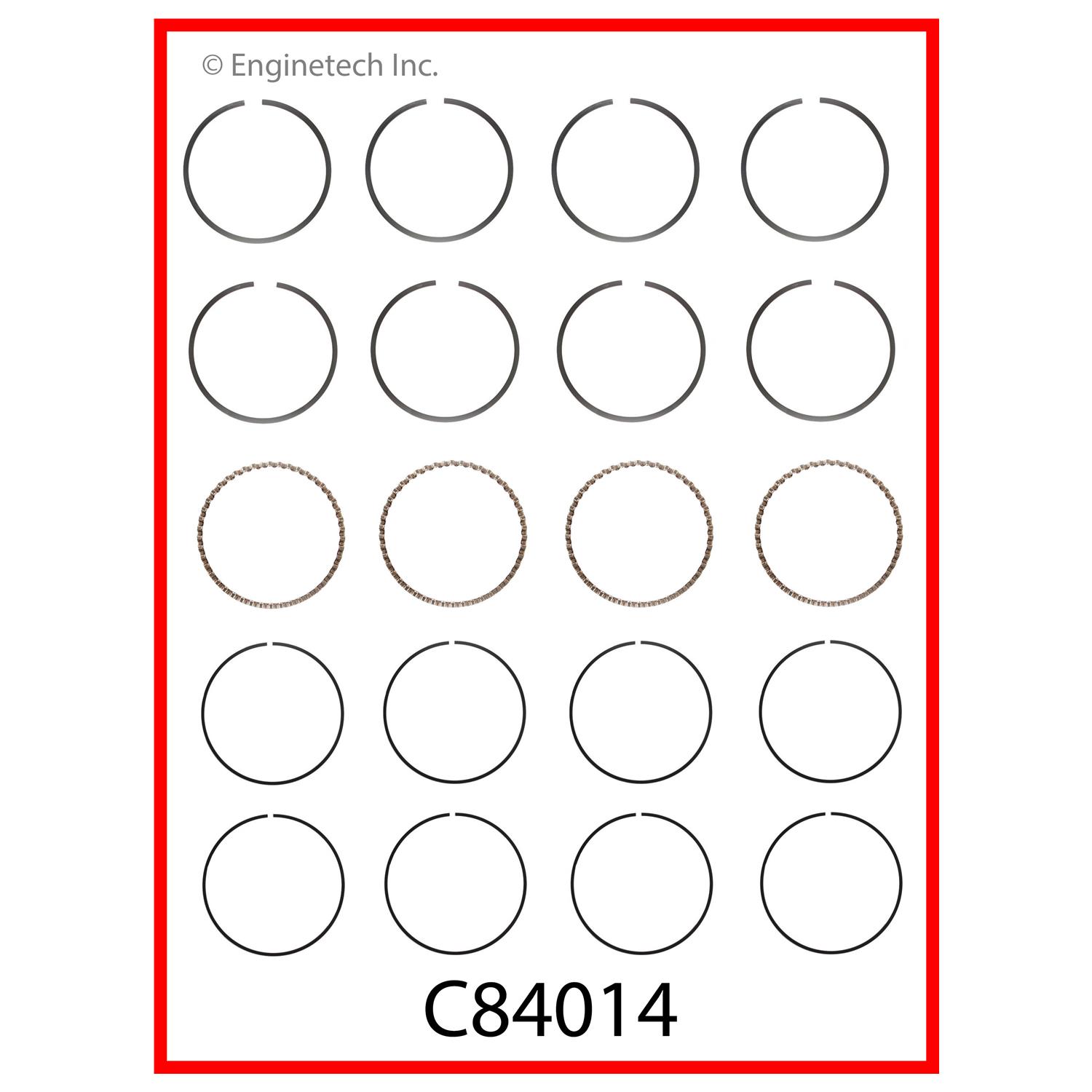 Enginetech Engine Premium Piston Ring Complete Set - C84014-.50