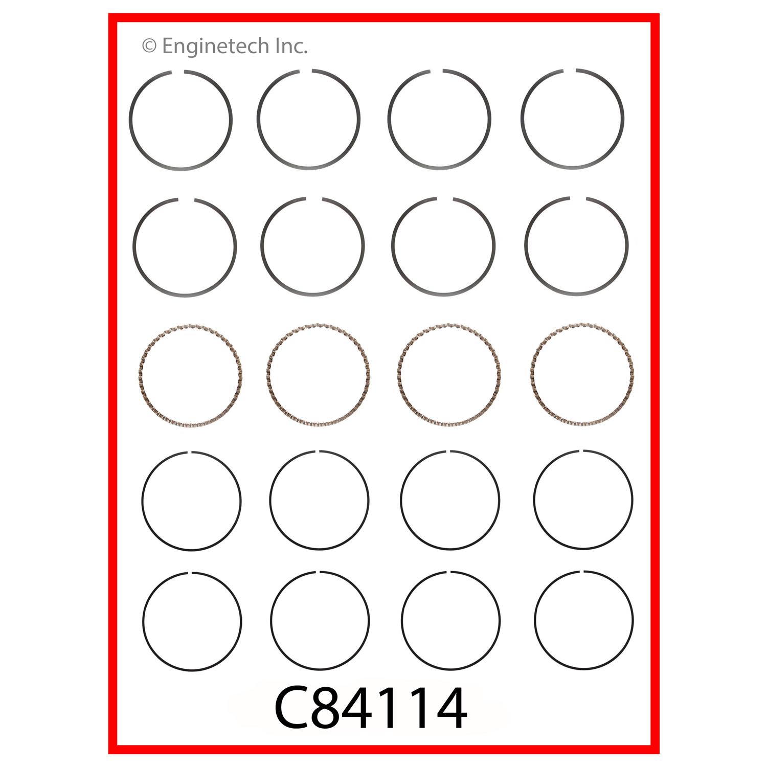 Enginetech Engine Premium Piston Ring Complete Set - C84114-.50