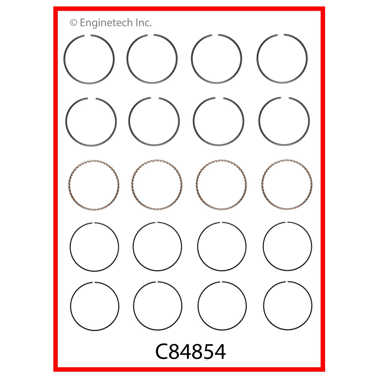 Enginetech Engine Premium Piston Ring Complete Set - C84854-STD