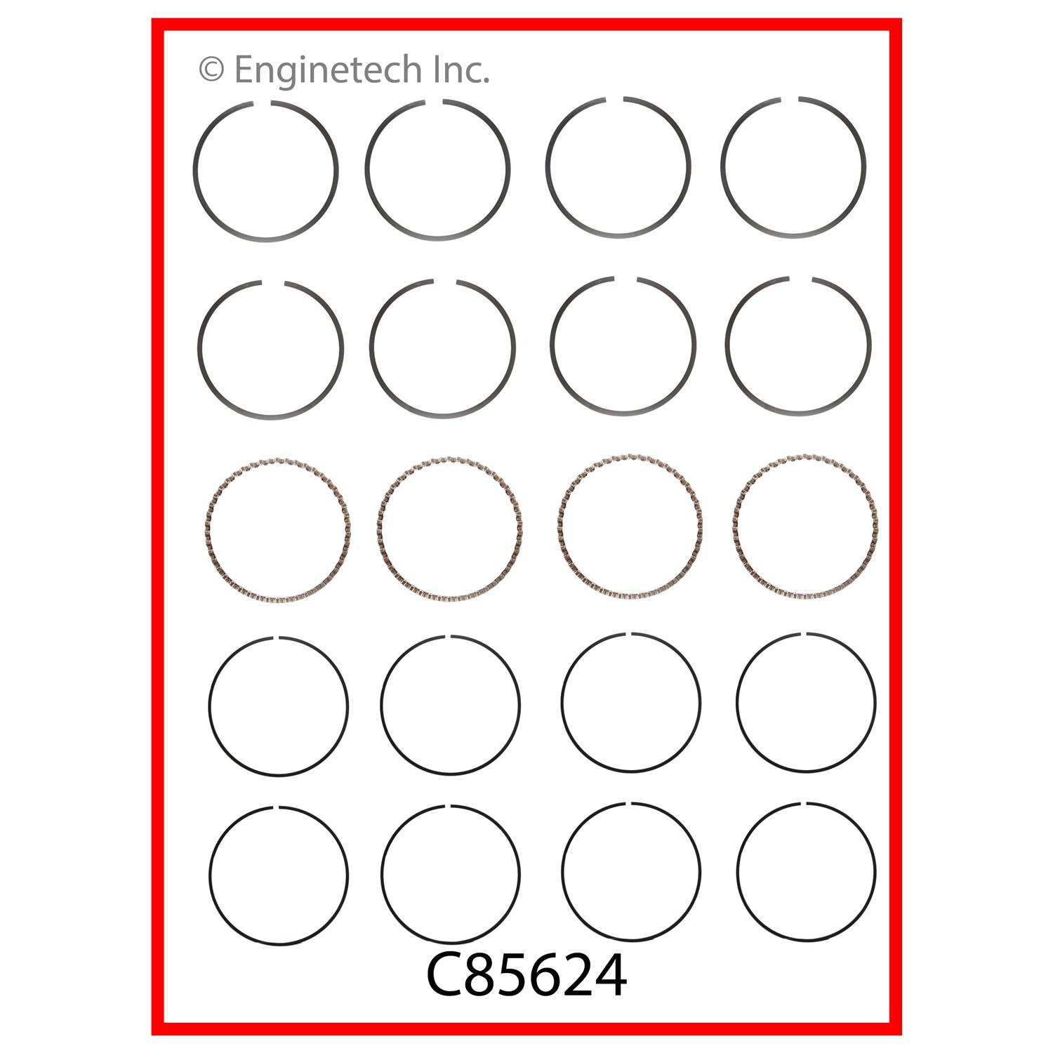 Enginetech Engine Premium Piston Ring Complete Set - C85624-.50