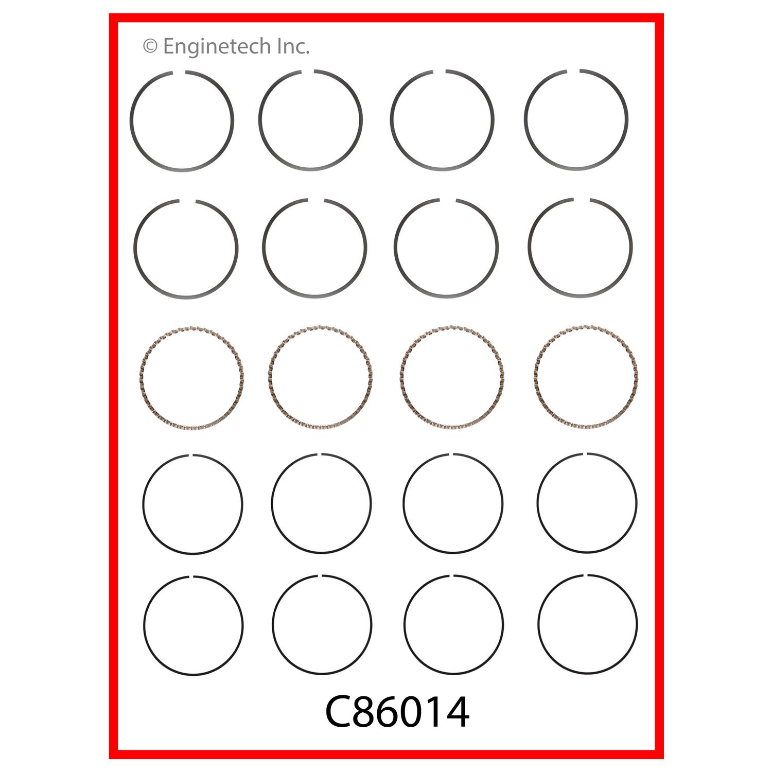 Enginetech Engine Premium Piston Ring Complete Set - C86014-.50