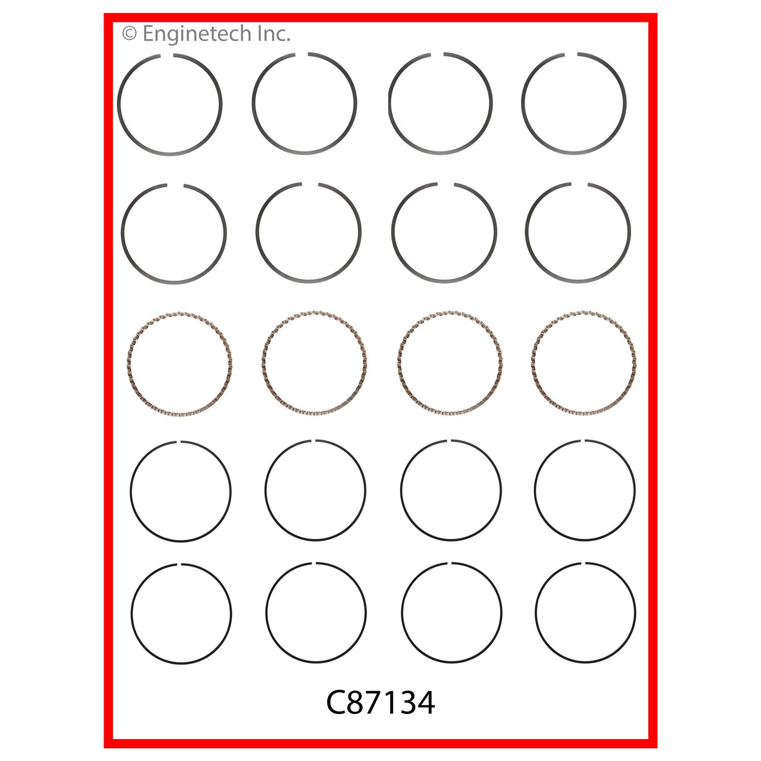 Enginetech Engine Premium Piston Ring Complete Set - C87134-.50