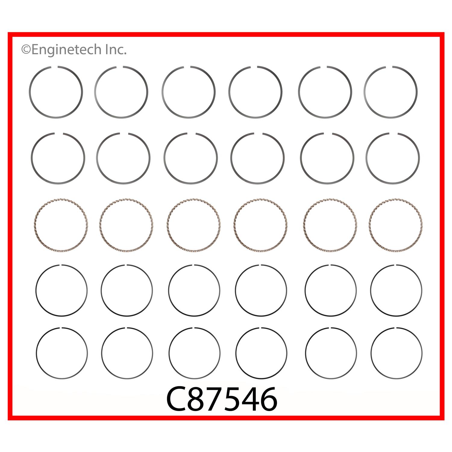 Enginetech Engine Premium Piston Ring Complete Set - C87546-.50