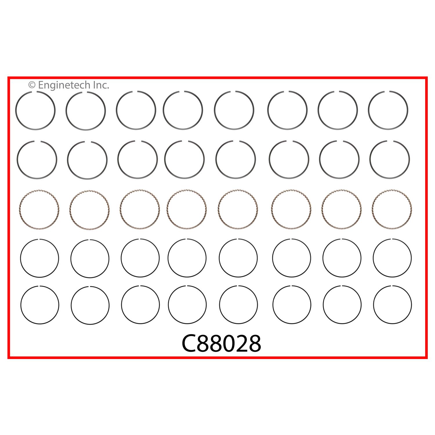 Enginetech Engine Premium Piston Ring Complete Set - C88028-.50
