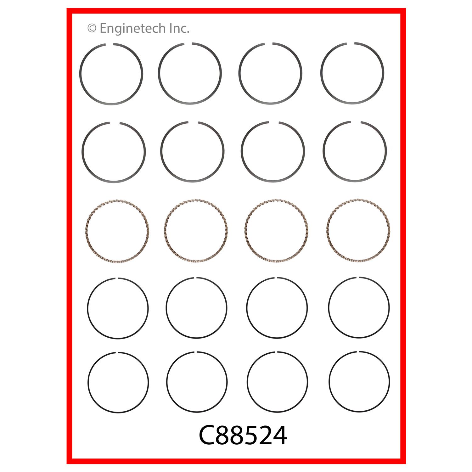 Enginetech Engine Premium Piston Ring Complete Set - C88524-.50