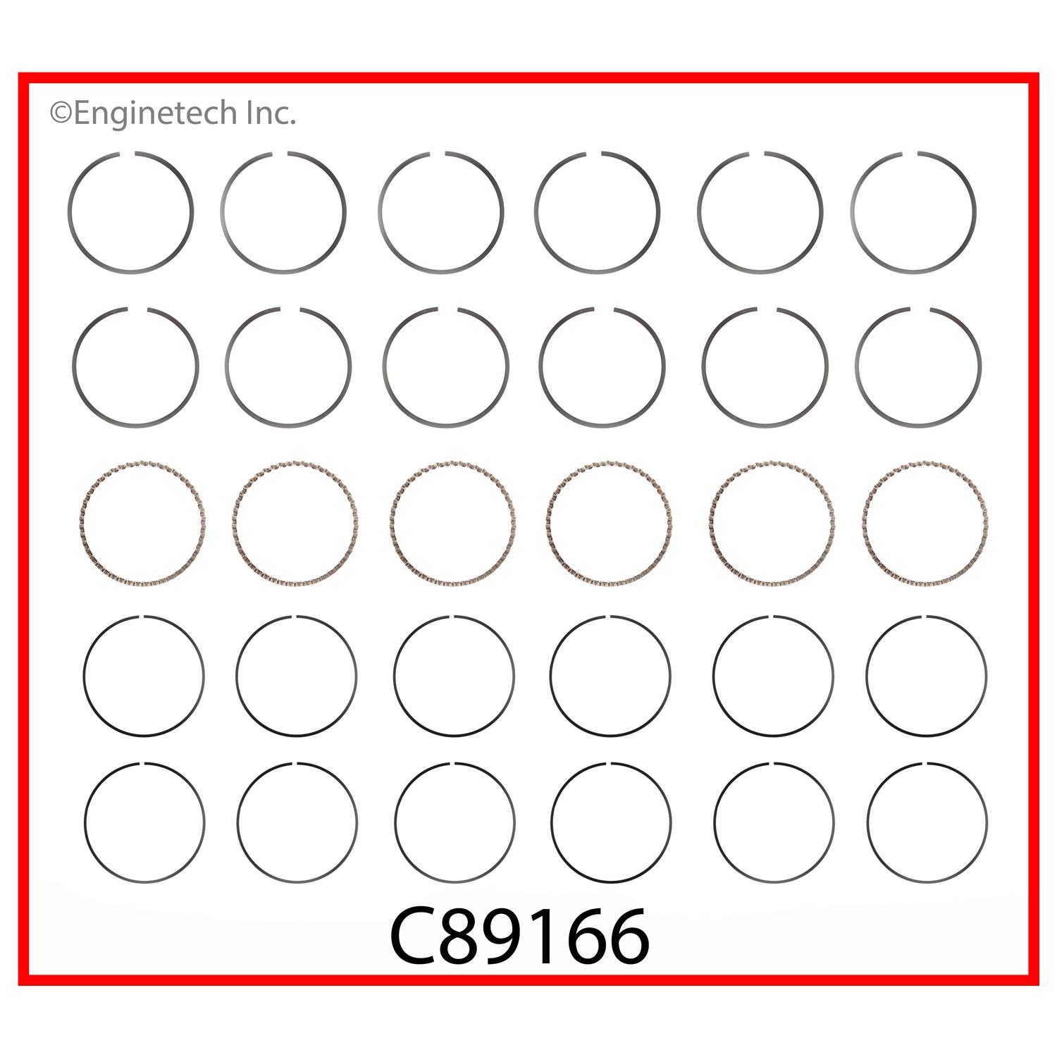 Enginetech Engine Premium Piston Ring Complete Set - C89166-1.5