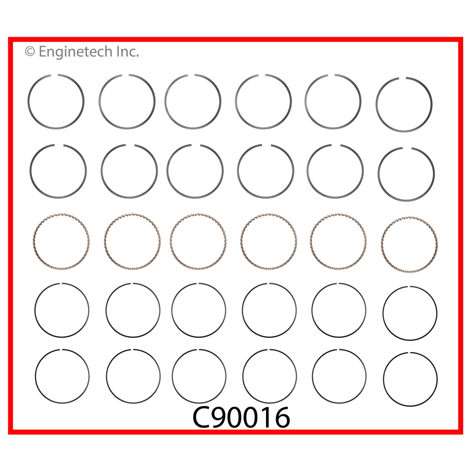 Enginetech Engine Premium Piston Ring Complete Set - C90016-.50