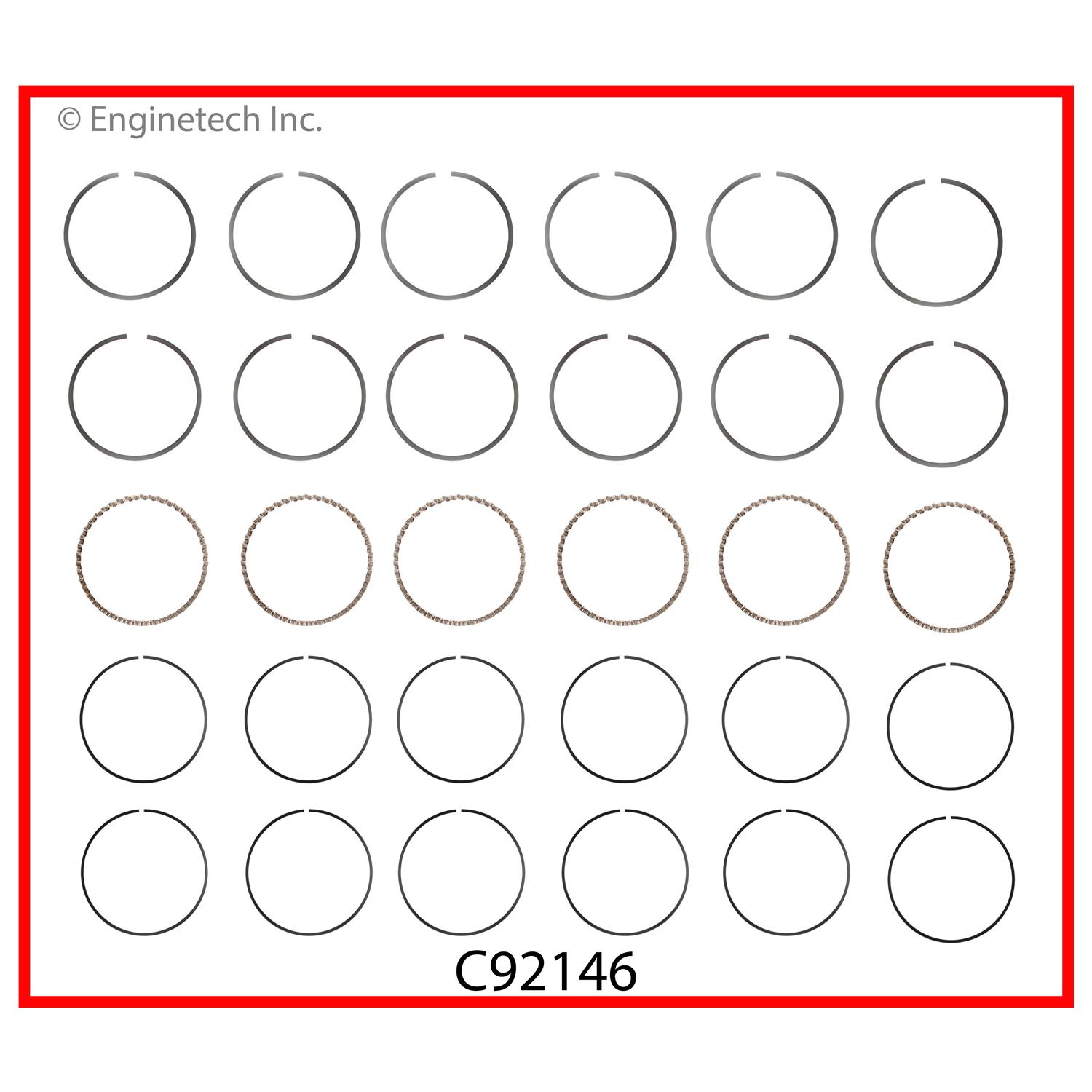 Enginetech Engine Premium Piston Ring Complete Set - C92146-.50