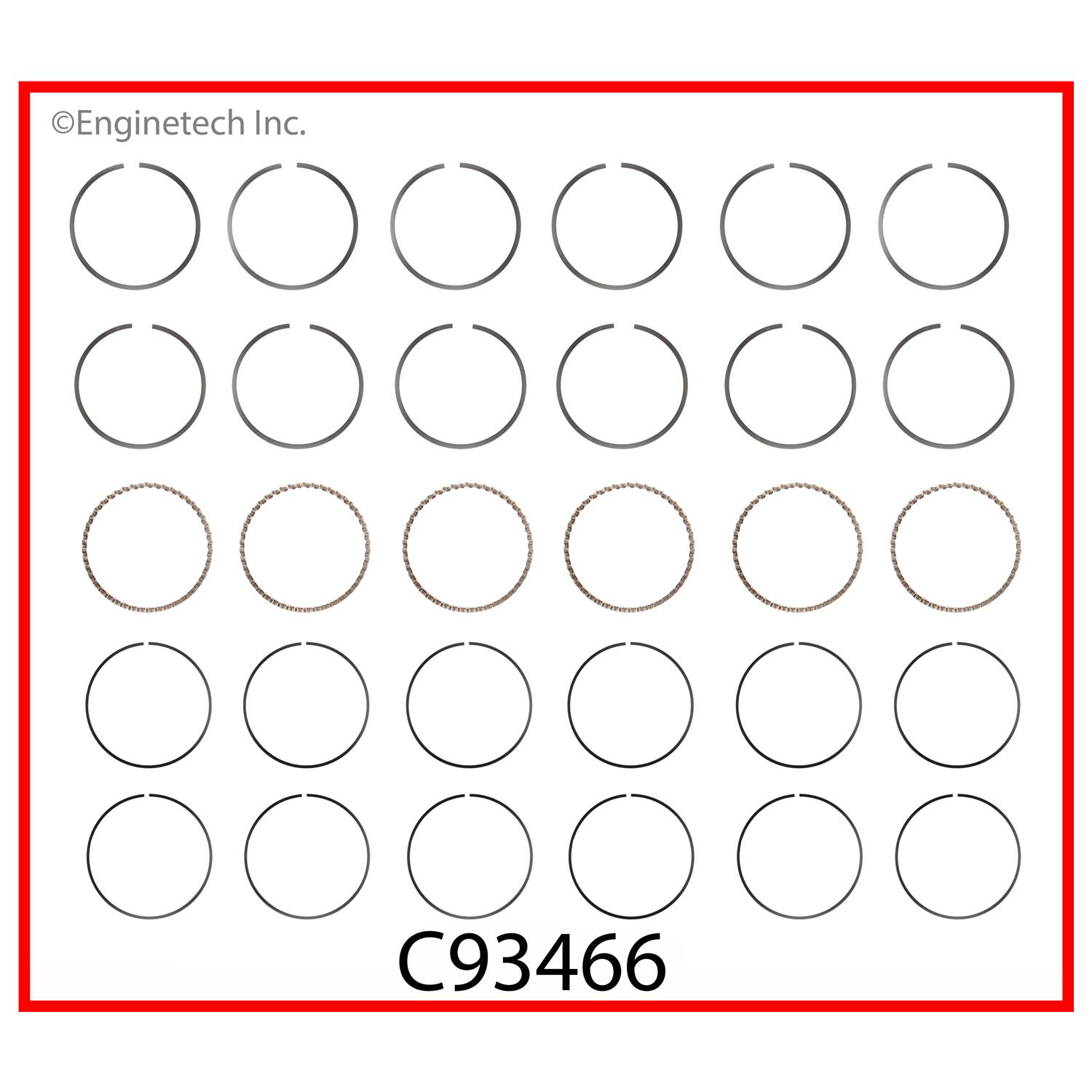 Enginetech Engine Premium Piston Ring Complete Set - C93466-.50