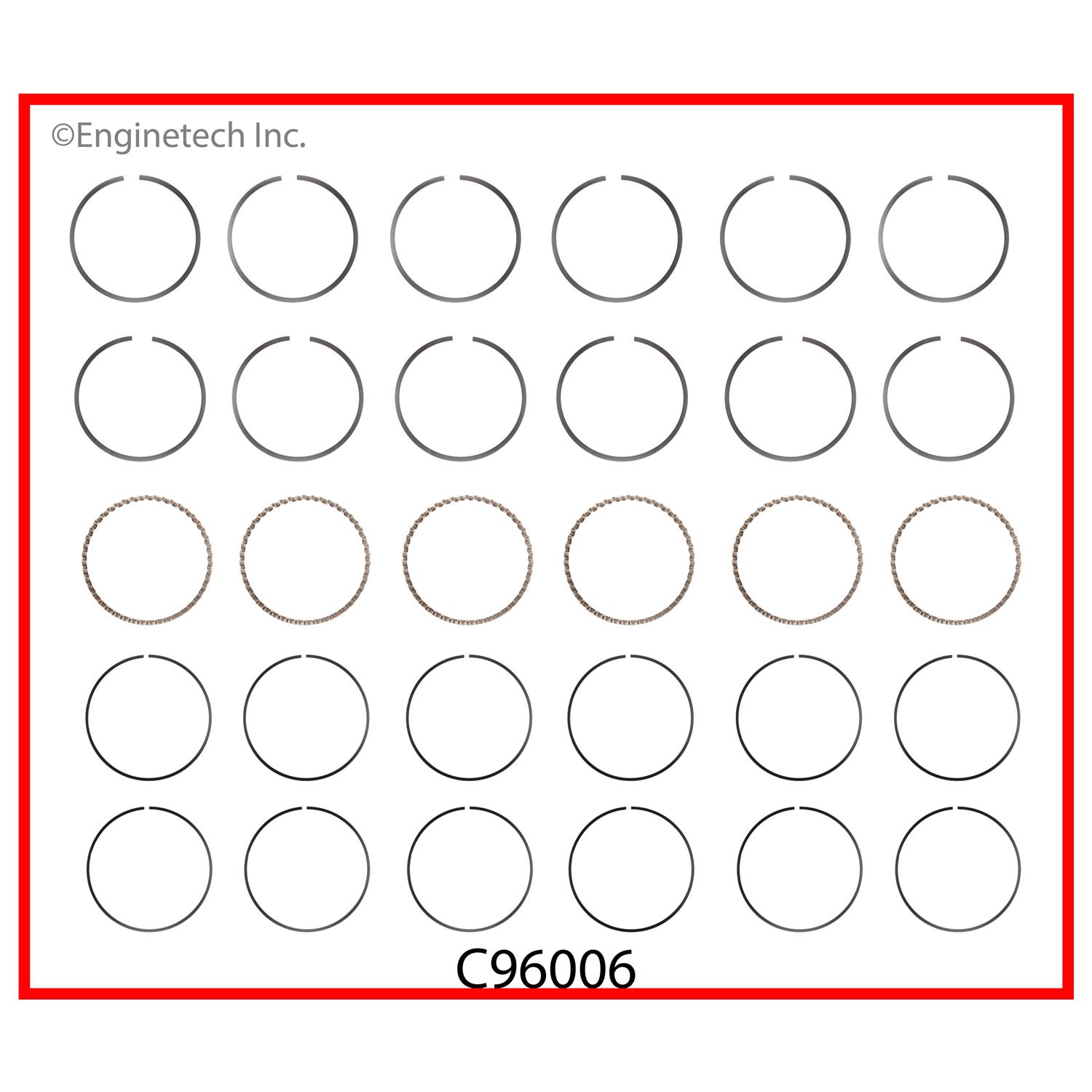 Enginetech Engine Premium Piston Ring Complete Set - C96006-.75