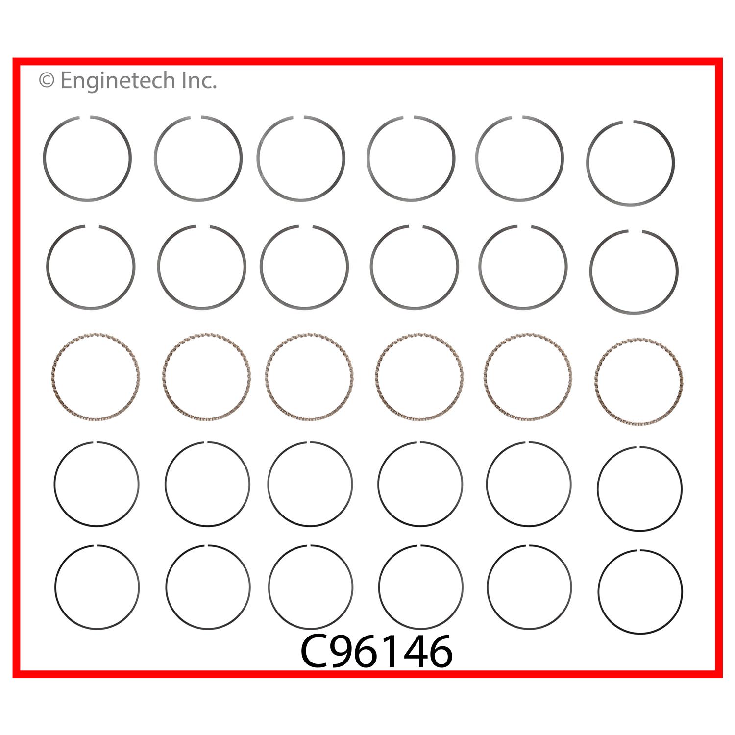Enginetech Engine Premium Piston Ring Complete Set - C96146-.50