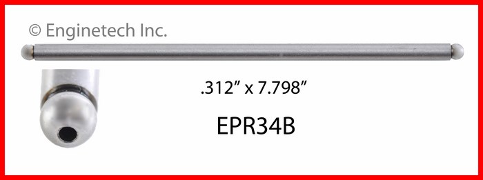 Enginetech Engine Push Rod - 4 Pack - EPR34B