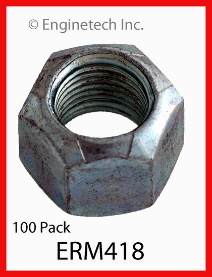 Enginetech Engine Rocker Arm Nut - 10 x 1.00mm - Adjustable - 100 Pack - ERM418