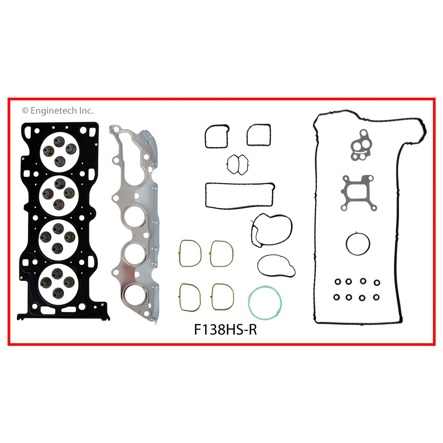 Enginetech Engine Cylinder Head Gasket Set - Ford Car and Truck with Head Bolts - F138HS-RWB