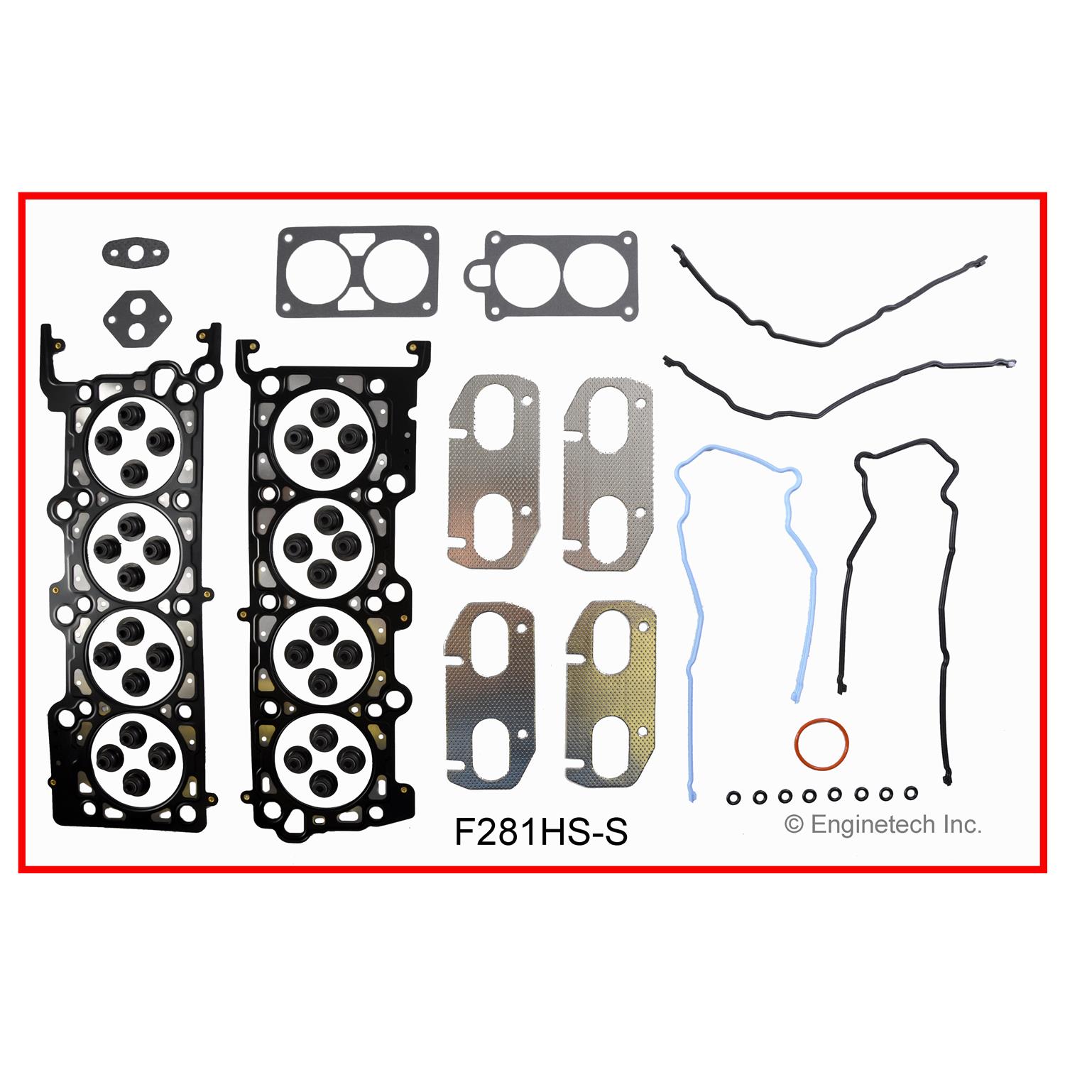 Enginetech Engine Cylinder Head Gasket Set - Ford Car and Truck with Head Bolts - F281HS-SWB