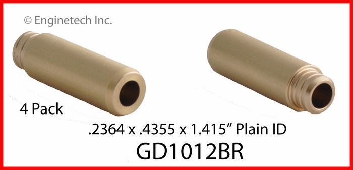Enginetech Engine Valve Guide - Brass - 4 Pack - GD1012BR