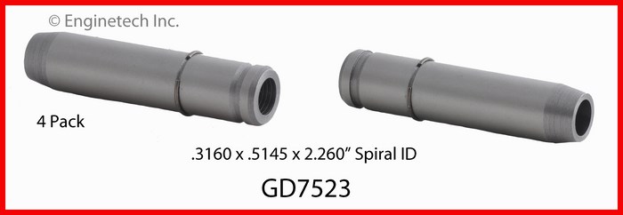 Enginetech Engine Valve Guide - 4 Pack - GD7523