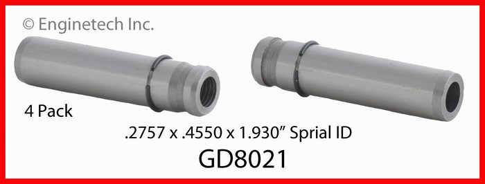 Enginetech Engine Valve Guide - 4 Pack - GD8021