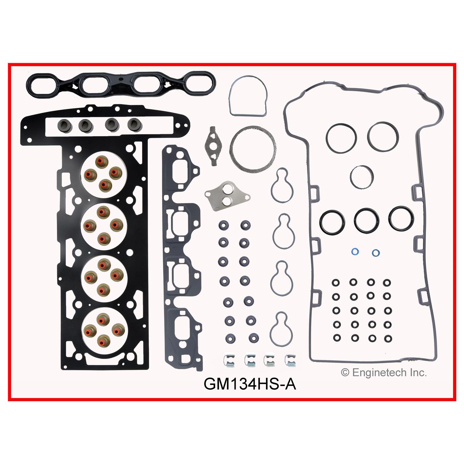 Enginetech Engine Cylinder Head Gasket Set - GMC / Chevrolet Car and Truck with Head Bolts - GM134HS-AWB