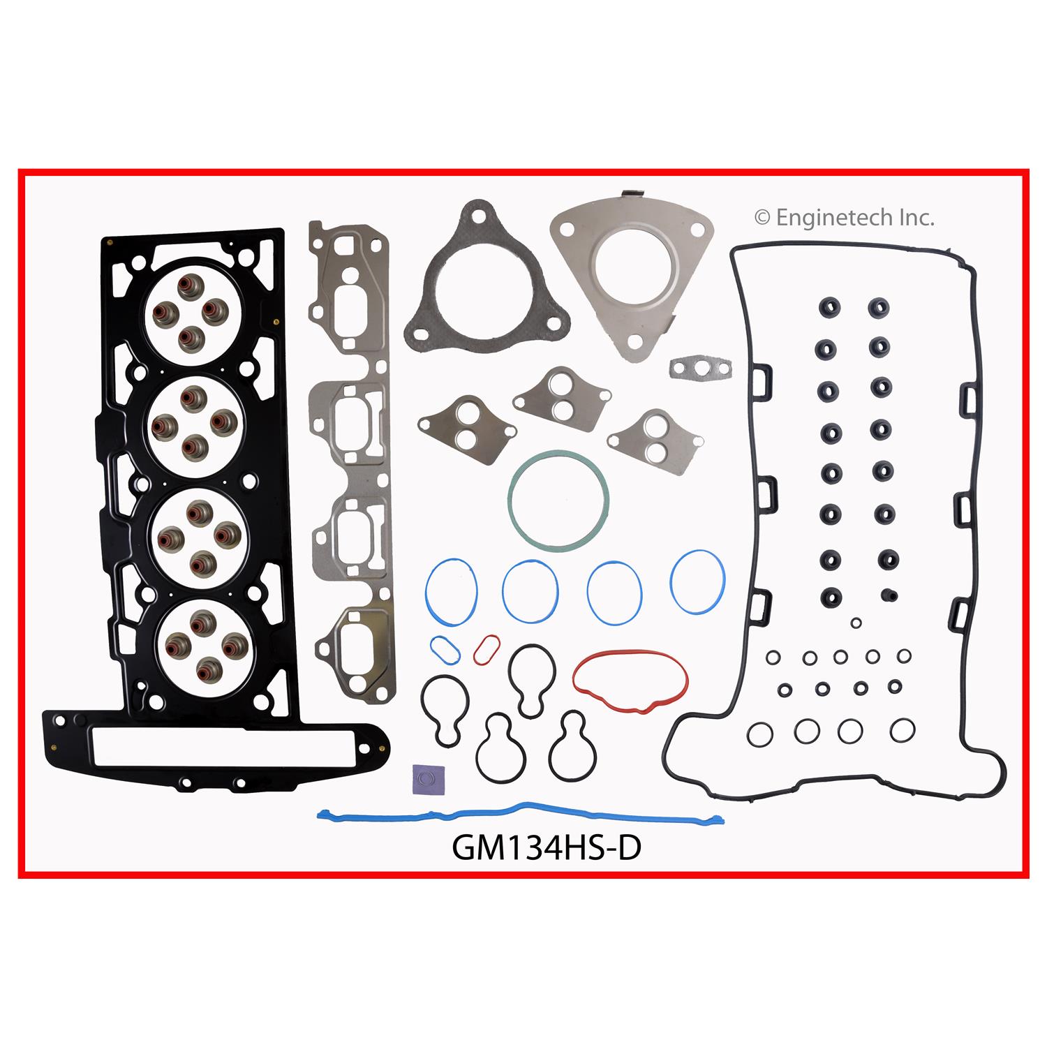Enginetech Engine Cylinder Head Gasket Set - GMC / Chevrolet Car and Truck with Head Bolts - GM134HS-DWB