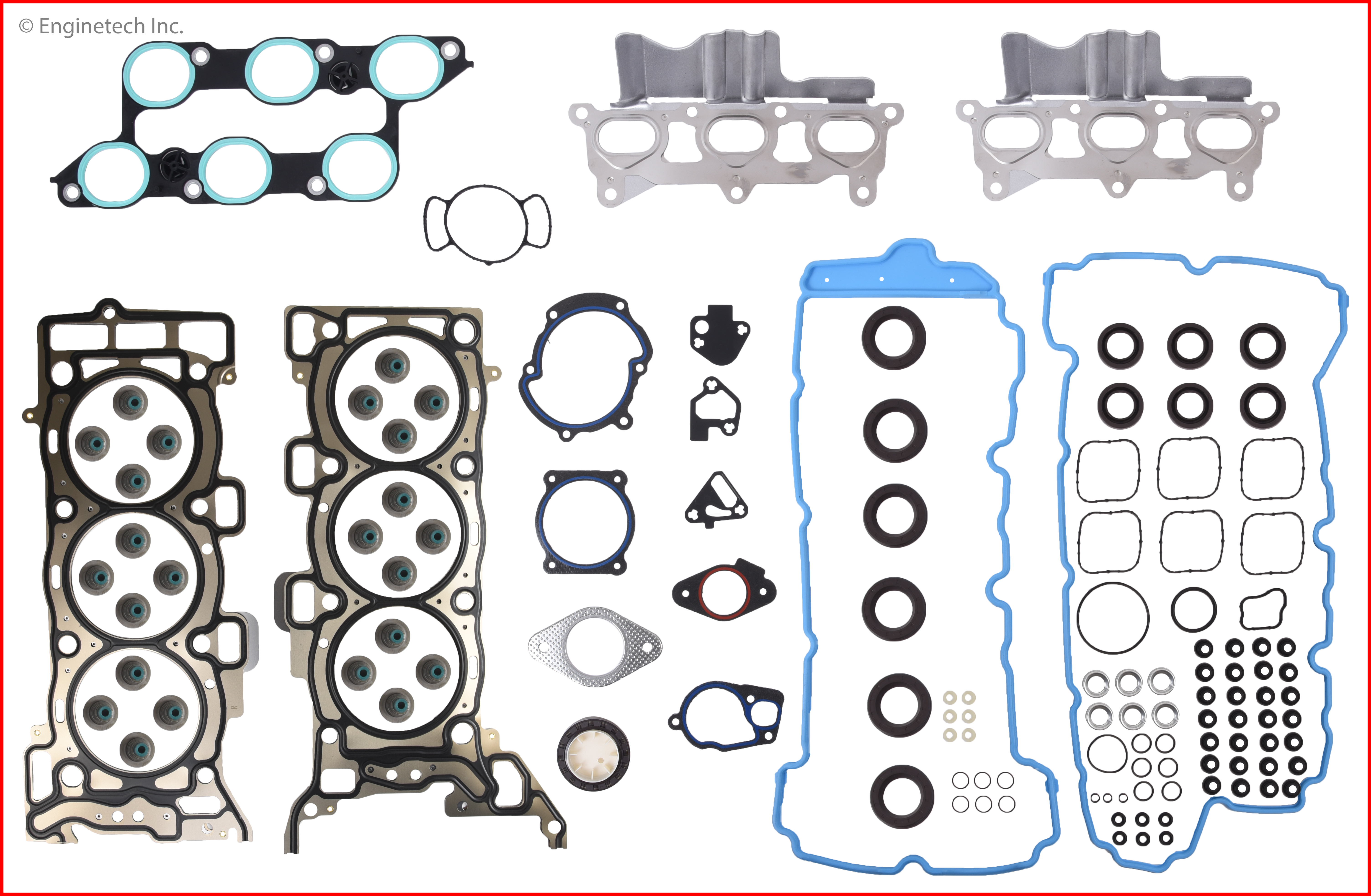 Enginetech Engine Cylinder Head Gasket Set - GMC / Chevrolet Car and Truck with Head Bolts - GM217HS-KWB
