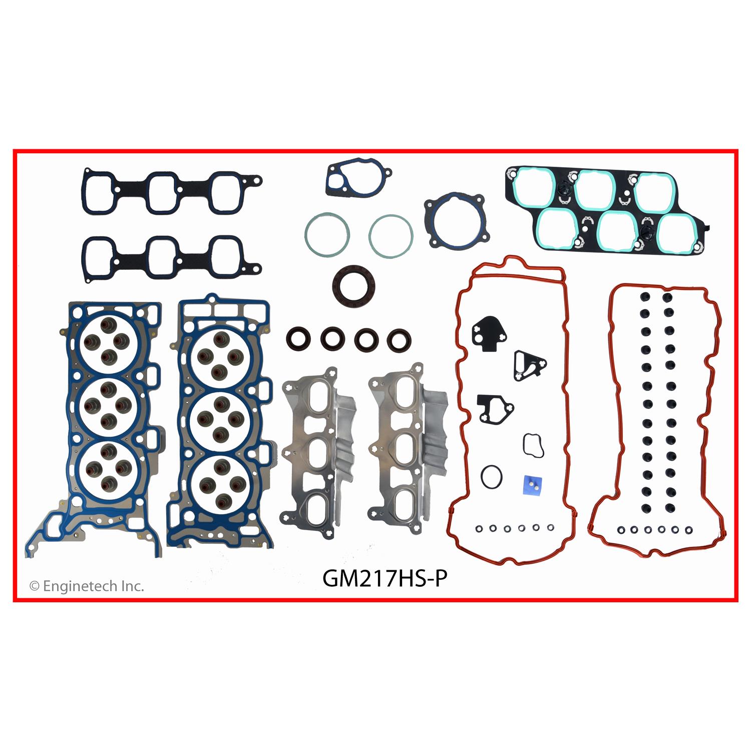 Enginetech Engine Cylinder Head Gasket Set - GMC / Chevrolet Car and Truck with Head Bolts - GM217HS-PWB